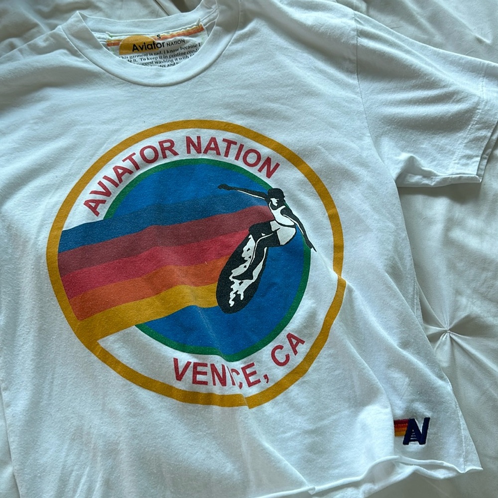 aviator crop tee - size small